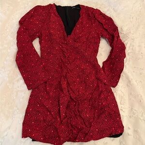 Zara Red Long Sleeve Dress
